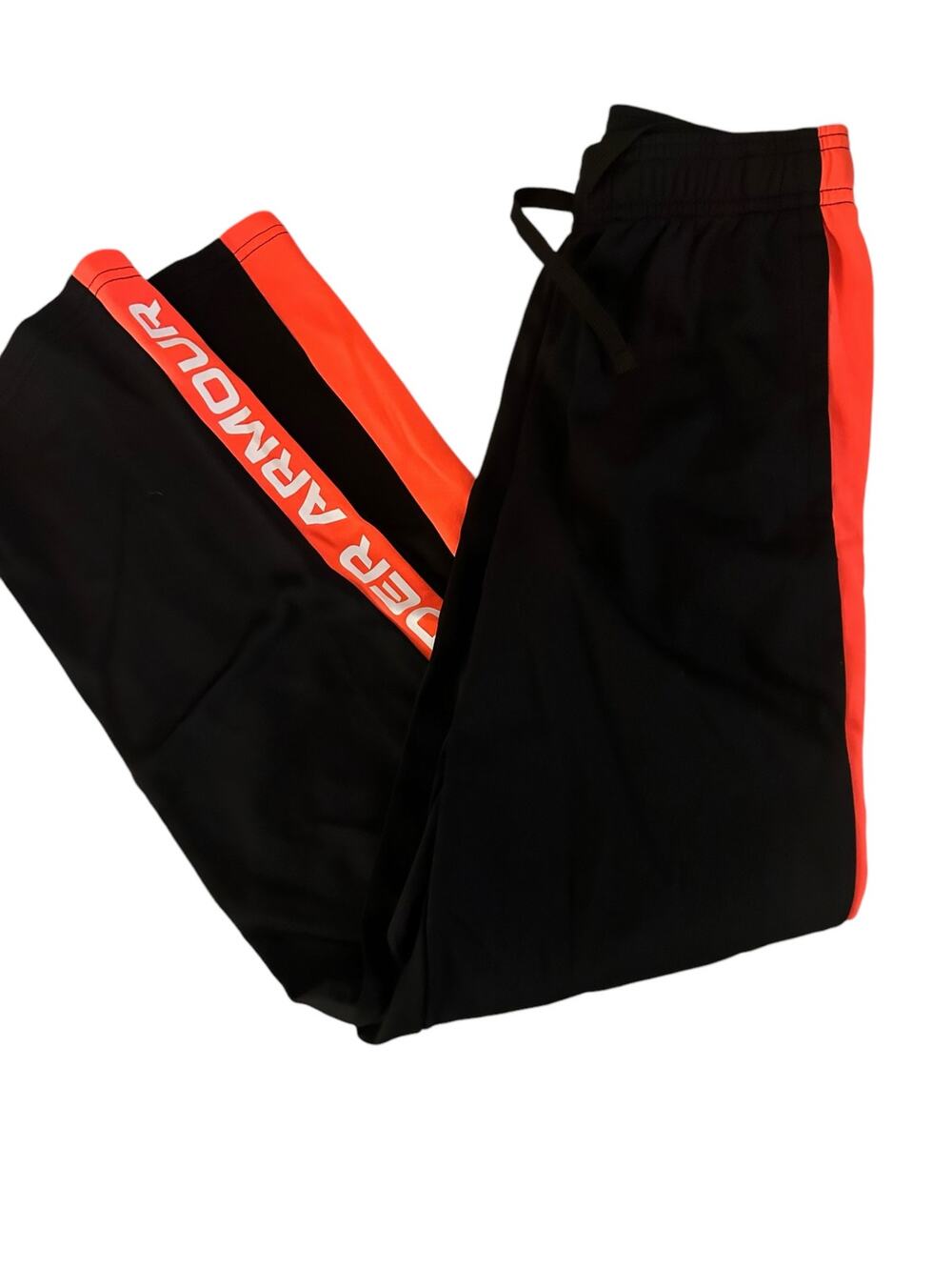 Under Armour black orange stripe pants size medium